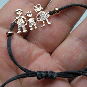 14k overlay Mother's Girl Boy Bracelet